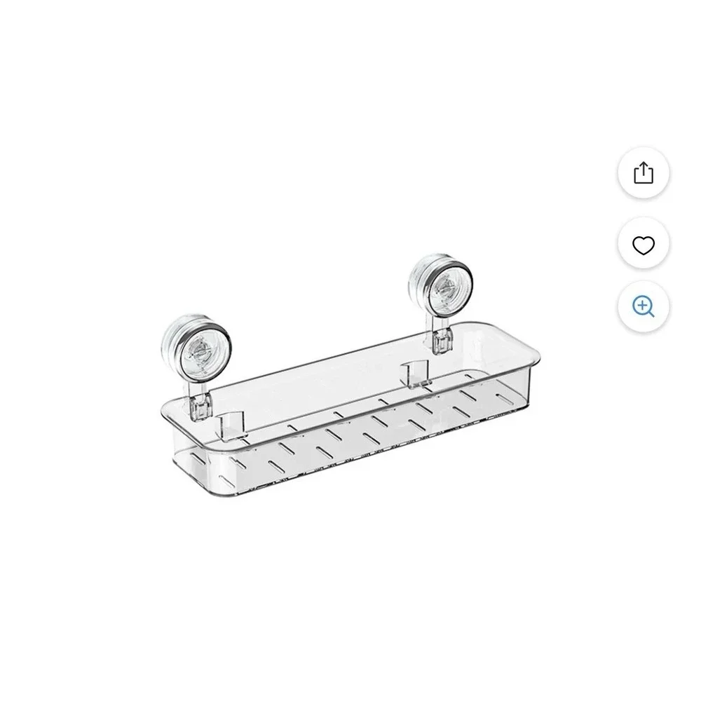 Gray Transparent Plastic Suction Cup Shower Organizer Set 3pcs X0040DOTRZ